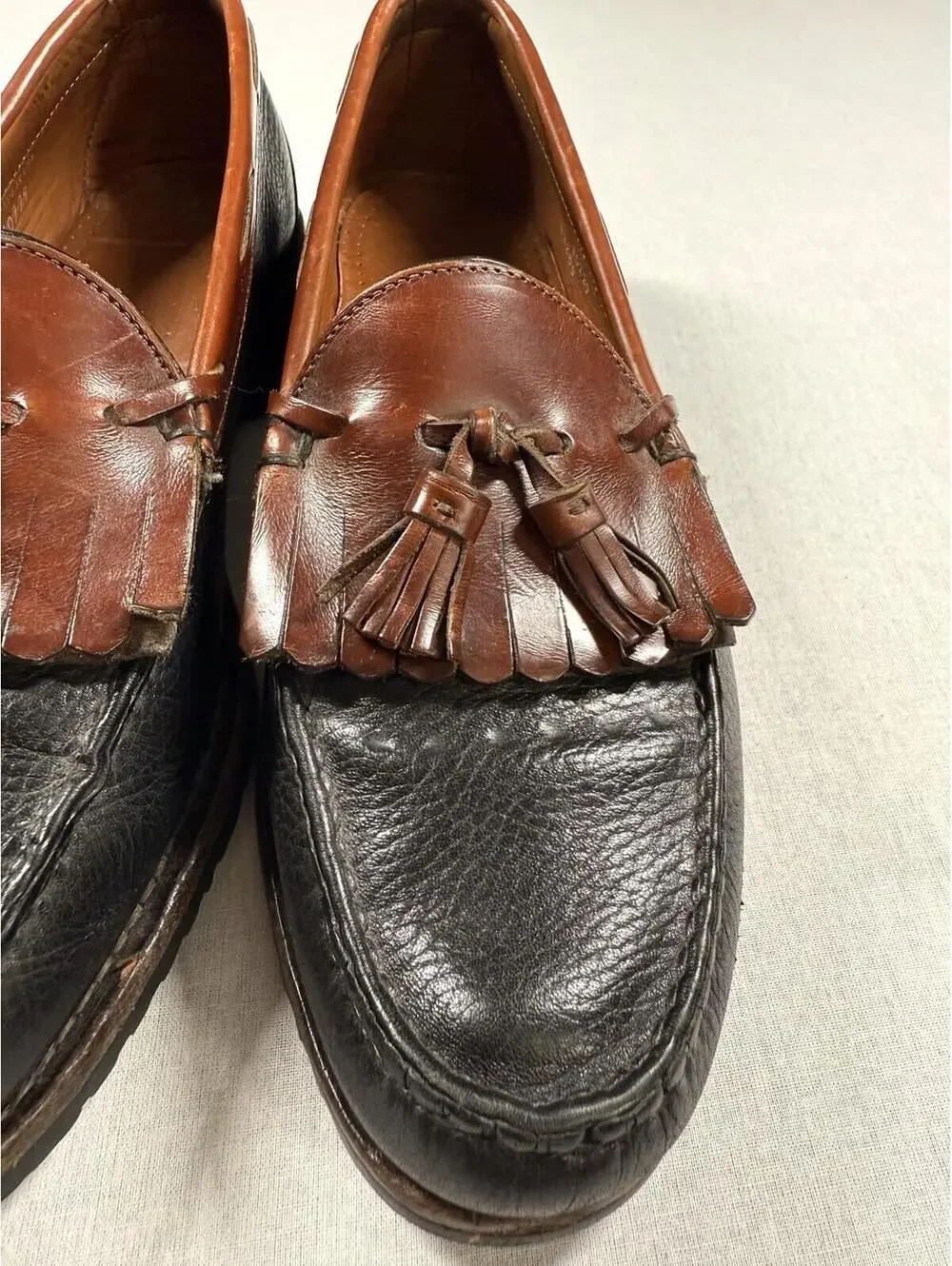 Allen Edmonds Nashua‎ Shoes Men’s 11 B Brown/Black Tassel Loafer Casual Leather